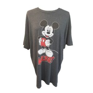 🤯4/$15 Disney Mickey Mouse Gray T Shirt XL Graphic Tee Cartoon‎ Adult Unisex